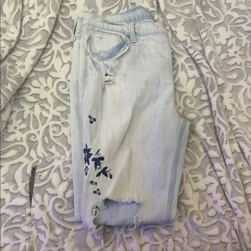 Light Blue Distressed Women Jeans